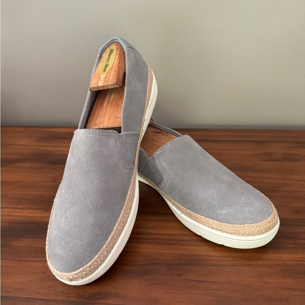 Clarks Marie Sail Gray Leather Slip On Shoes Womens 10 Comfort Loafers Casual